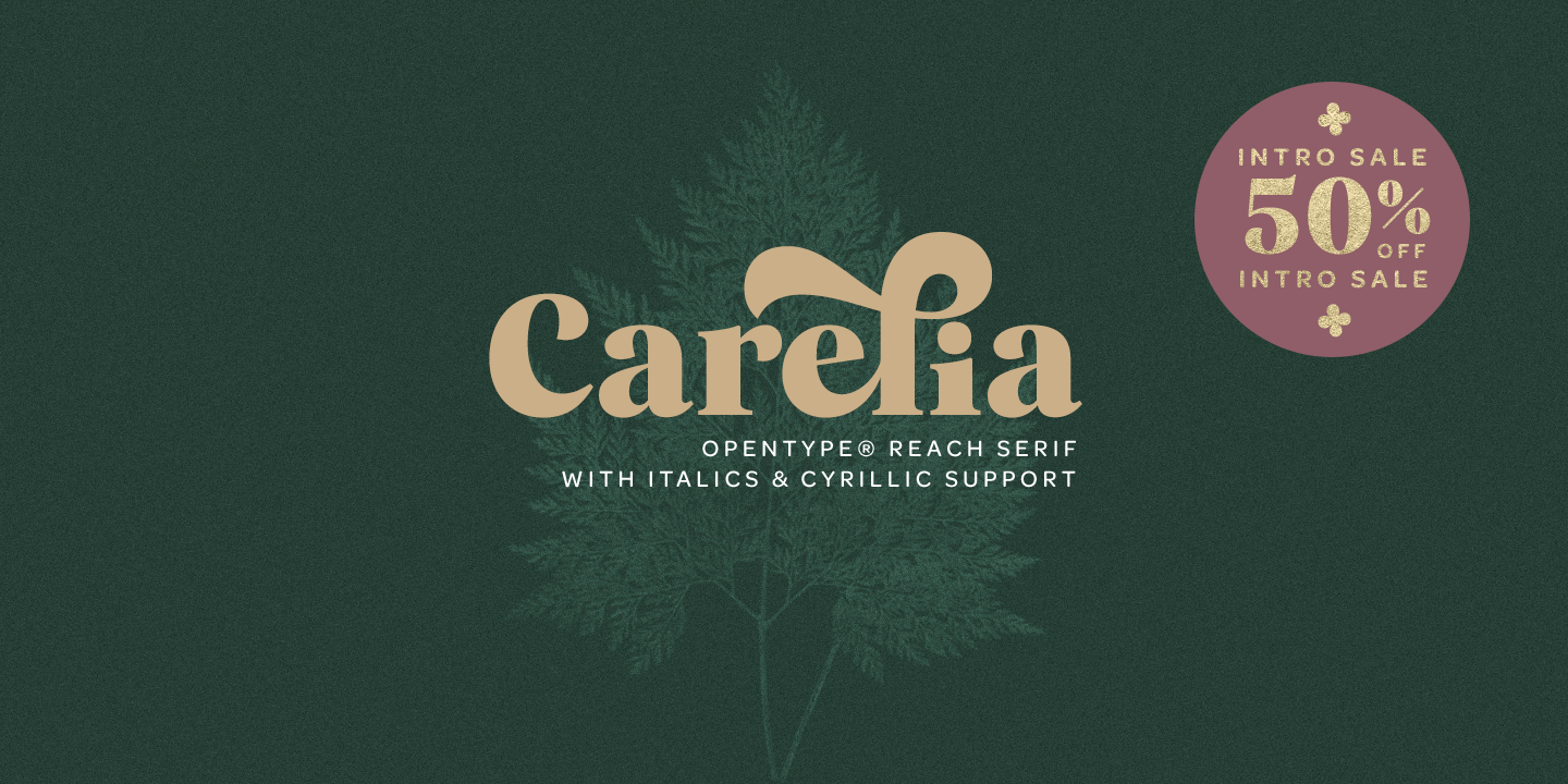 Beispiel einer Carelia Italic-Schriftart